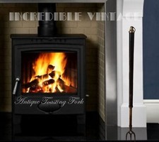 Antique Victorian Telescopic Toasting Fork Extendable Brass Steel Ebonised Fire