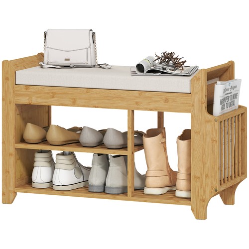 Homcom shoe bench cushioned - shoe,