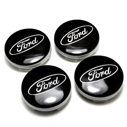 Black ford centre caps 54mm - 4x,