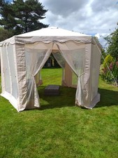 Hexagonal Gazebo Beige Canvas