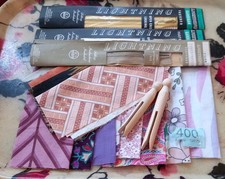 12 Peices Of Fabric and 3 Zips. To Make Bags,  Or Have A Go To Make Peg Dolls