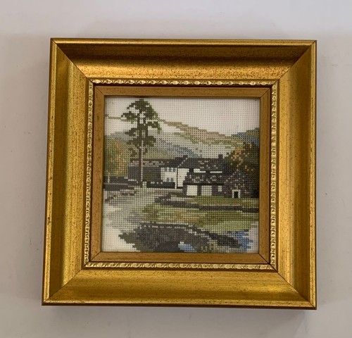 Vintage cross stitch picture - cross,