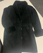 Vintage Sheepskin Dark Green Coat Jacket Size UK10-12