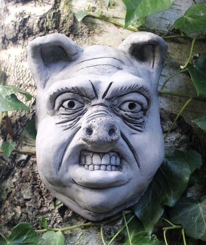 Pig angry gargoyle with - gargoyle,