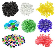 Glass pebbles beads button - beads,