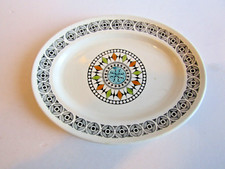 1-MCM-PLATTER-KATHIE WINKLE-BROADHURST-ROULETTE PATTERN--ENGLAND 12.1/4" X 9.1/2