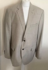 Gurteen jacket 44R beige wool linen mix lined