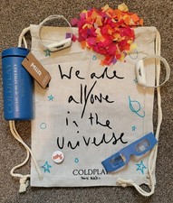 Coldplay Rare Wembley VIP Music Of The Spheres Tote Bag, Water flask, Wristbands