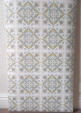 1960s Vintage GRAHAM & BROWN Wallpaper PART Roll retro MCM Geometric 70s flowers