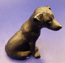 Black Labrador  Retriever Sitting Pose Made Of Welsh Coal 7.5 cms tall