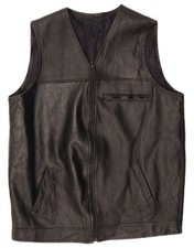 VINTAGE Mens Leather Gilet UK