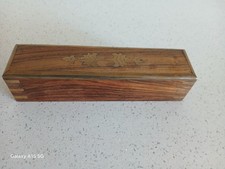 vintage wooden pencil box with