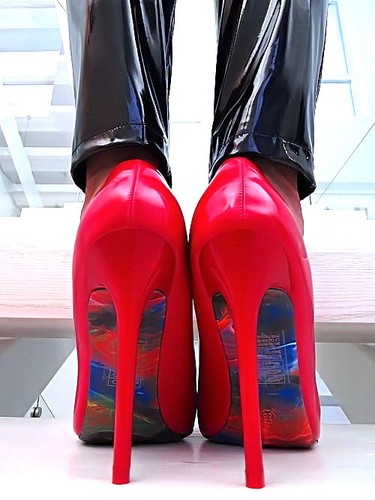 High pumps red patent ladies - high,