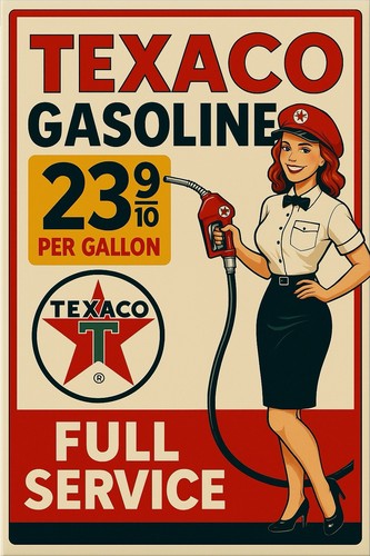 Retro style texaco gas - style, pump
