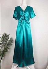 VILA Teal Satin Maxi Dress