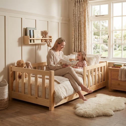Solid pine toddler floor bed - floor,