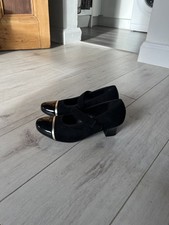 Hotter ‘Charmaine’ black suede & leather shoes, size 6.5 STD / Eur 39.5. New. 