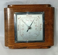 Vintage Shortland Bowen 1930's Art Deco Rectangular Oak Barometer Untested