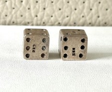 Collectable Rare Vintage Solid Sterling Silver 925 Pair of Dice Stamped 925