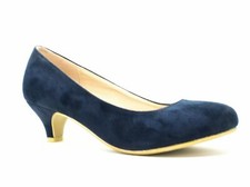 LADIES WOMENS LOW KITTEN HEEL WORK COURT EVENING GIRLS SHOES PUMPS UK SIZES 3-12