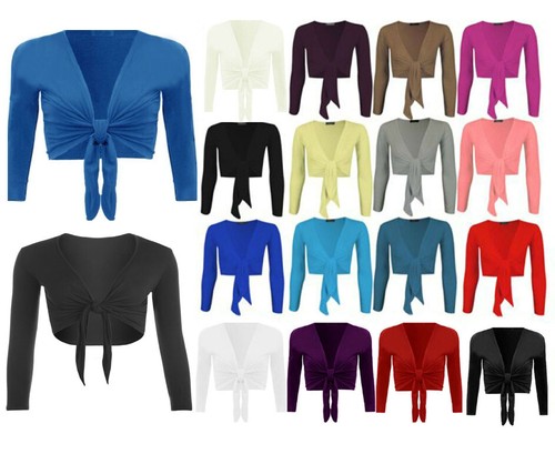 Womens tie crop shrug wrap - up,