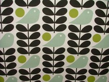 Orla Kiely Cotton Fabric Early Bird Granite Curtain Upholstery Cushion