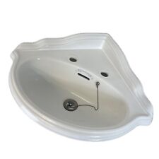 Vintage Reclaimed Corner Sink Traditional English Victorian Ceramic Basin