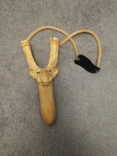 Slingshot Hand Carved Wooden Deer / Elk  Animal Catapult Kid Toy Hunting Camping