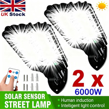 2PCS 6000W LED Solar Street Wall Light PIR Motion Sensor Outdoor GARDEN LAMP