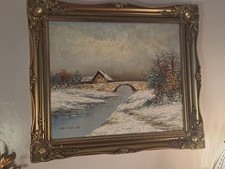 Original Oil.painting By MARIE CHARLOTTE Framed In Gold Ornate Frame