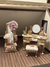 Dolls House Furniture 1/12 Scale Handmade OOAK Dressing Table And Mirror