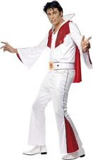 Smiffys Mens Elvis Costume, Shirt, Trousers, Cape  Belt, Size L, Colour White an