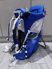 Osprey Poco Hiking Child Carrier Backpack Blue Sun Shade & Foot Stirrups