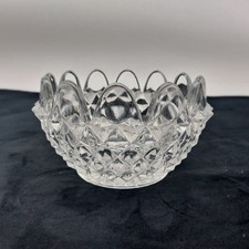 Diamond Cut Glass Rose Bowl