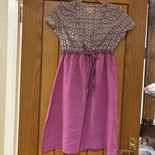 Avoca Anthology Pink Multi Short Linen Mix Tunic Dress Size 1 (UK 8/10)