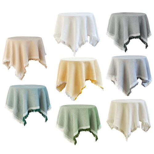 Beige round tablecloth - beige,