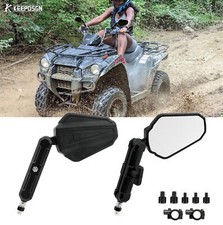 2x For Honda Yamaha ATV Quad Bikes Side Mirrors Foldable Rearview + 7/8" Clamp