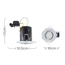 Chrome Glass Fire Rated Downlighter GU10 Downlight Spotlight Home Light Lighting