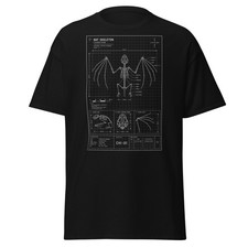 Bat Skeleton Blueprint T-Shirt