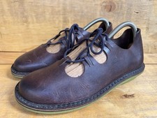 Trippen Leather Women's Brown lace up Flat Sandals Shoes Size EU 38/US 8