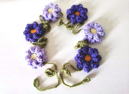 Hand crochet purple tones