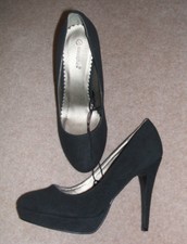Primark Size 7 40 Black Faux