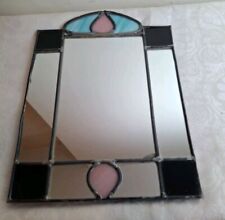  Mackintosh style stained glass effect mirror handcrafted  14 X 10 Inch