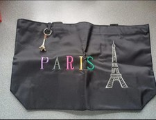 Paris Black Tote Bag With