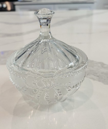 Vintage glass lidded candy - lidded,