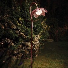 Damasque Solar Bloom Stake Light Outdoor Flower Crackle Glass Ball 90cm Light