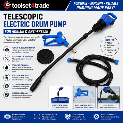 Telescopic electric drum pump - telescopic,