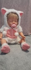 TINY TREASURES  BOY or  GIRL WEIGHTED BABY DOLL BLOND HAIR/lamb OUTFIT  CHAD