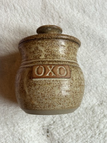 Vintage stoneware oxo jar - vintage,