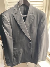 Borsalino Men’s 3 Pieces Suit Black Color Size 40R Made In italy